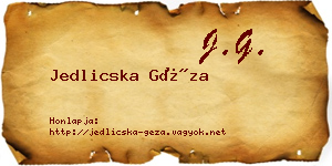 Jedlicska Géza névjegykártya