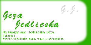geza jedlicska business card